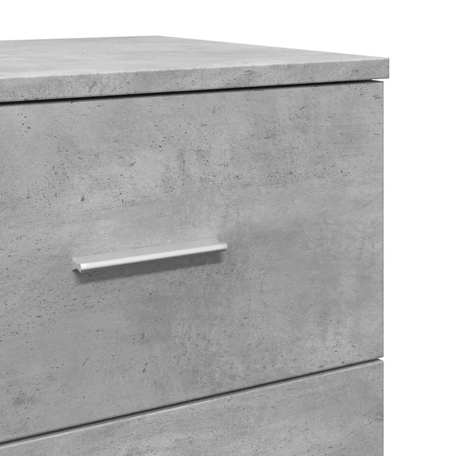 Table de chevet à 2 tiroirs Gris béton 40x36x50 cm - 9