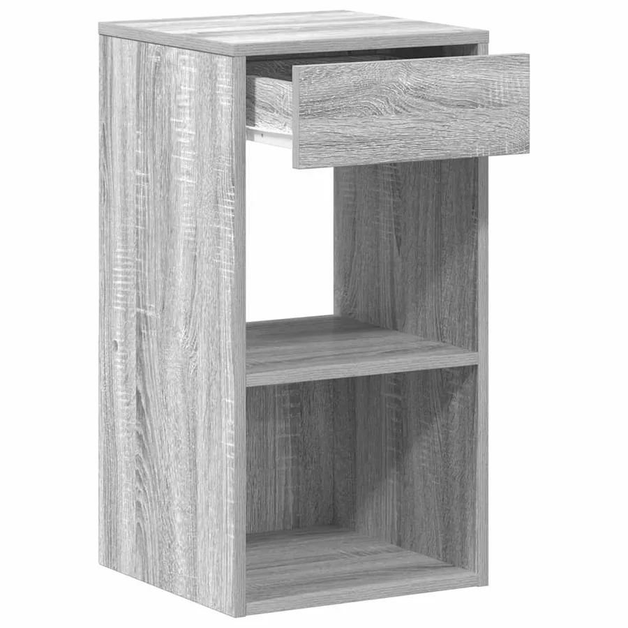Tables de chevet avec tiroir 2 pcs sonoma gris 35x34x66,5 cm - 6
