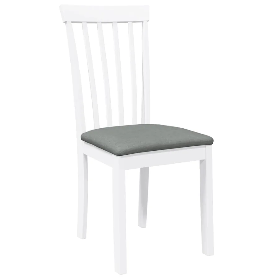 Chaises à manger coussins 2 pcs blanc bois massif caoutchouc - 4