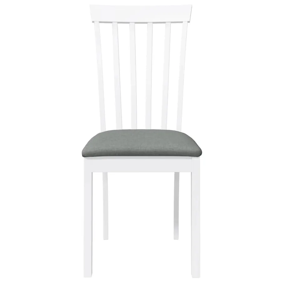 Chaises à manger coussins 2 pcs blanc bois massif caoutchouc - 5