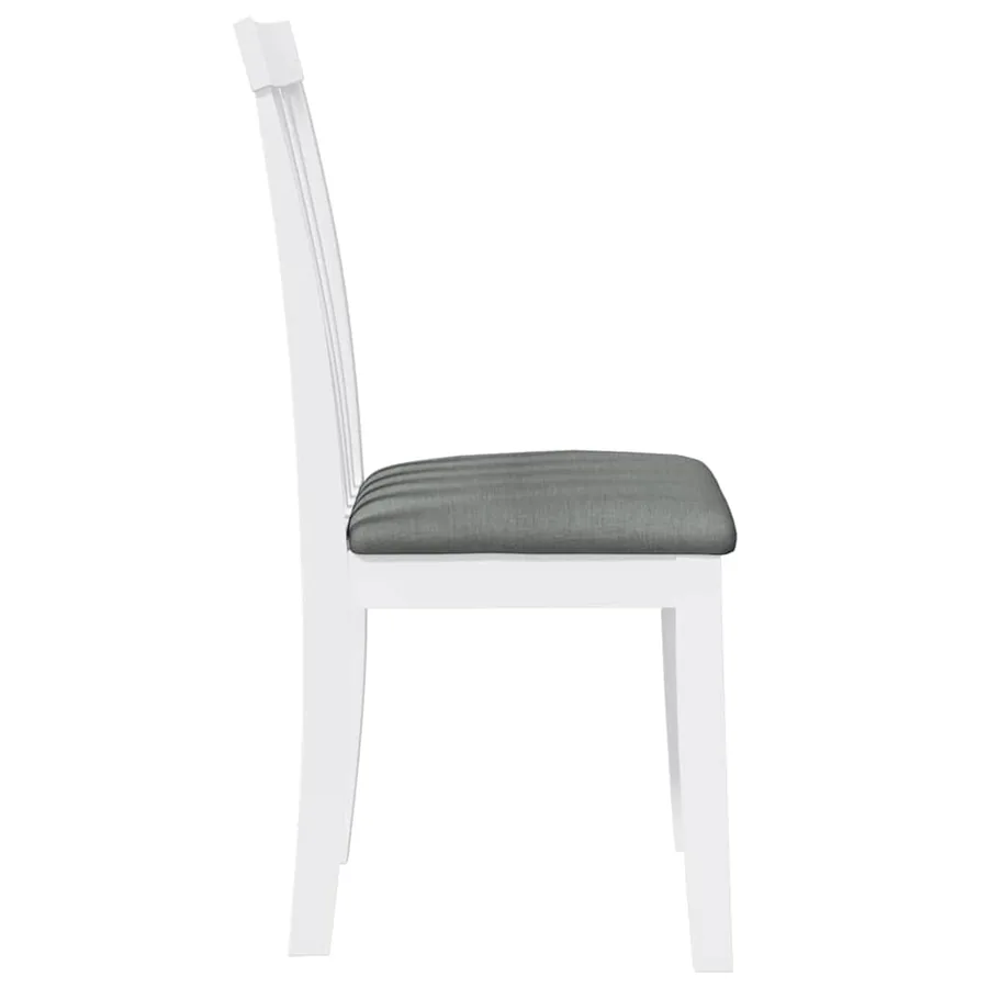 Chaises à manger coussins 2 pcs blanc bois massif caoutchouc - 6