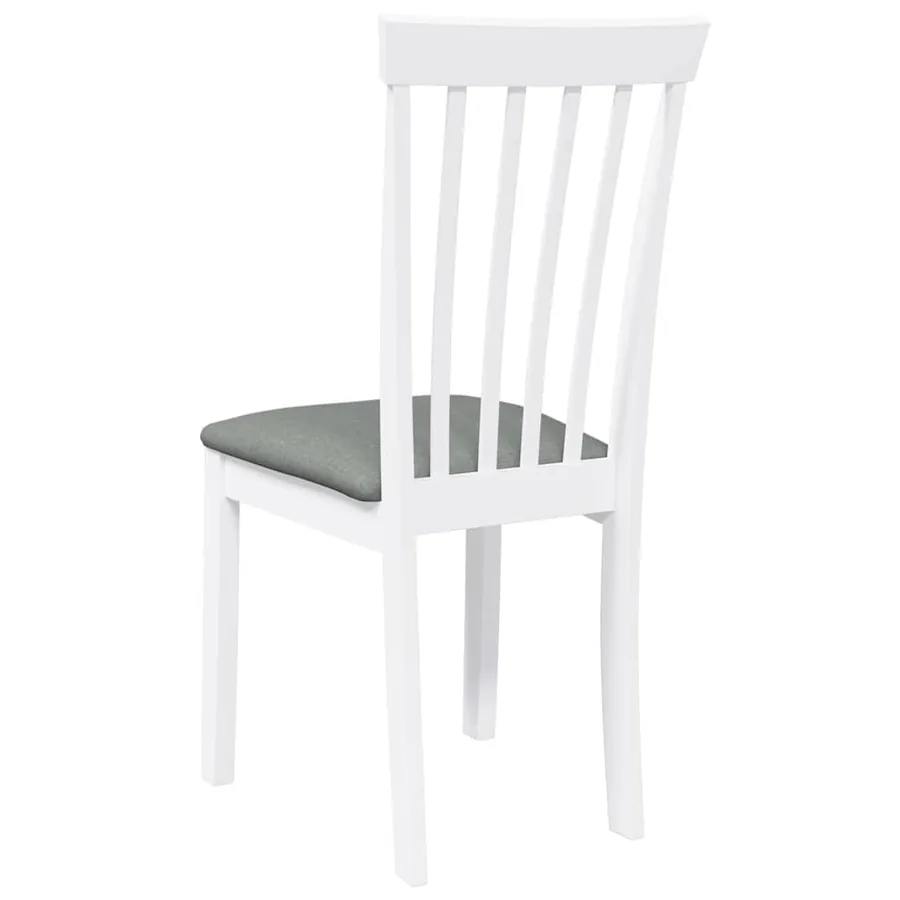 Chaises à manger coussins 2 pcs blanc bois massif caoutchouc - 7