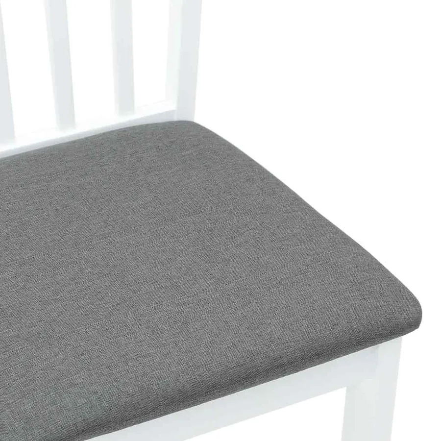 Chaises à manger coussins 2 pcs blanc bois massif caoutchouc - 8