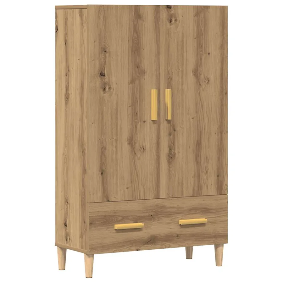 Buffet chêne artisanal 70x31x115 cm bois d'ingénierie - 2