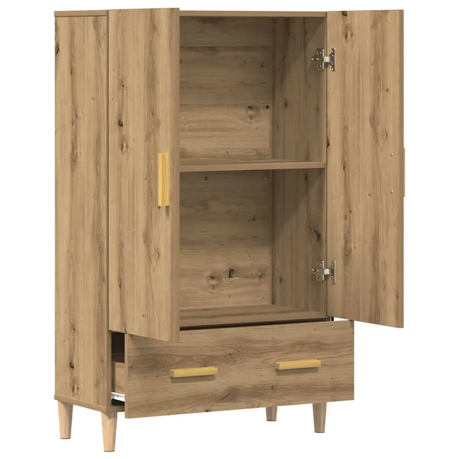 Buffet chêne artisanal 70x31x115 cm bois d'ingénierie - 4