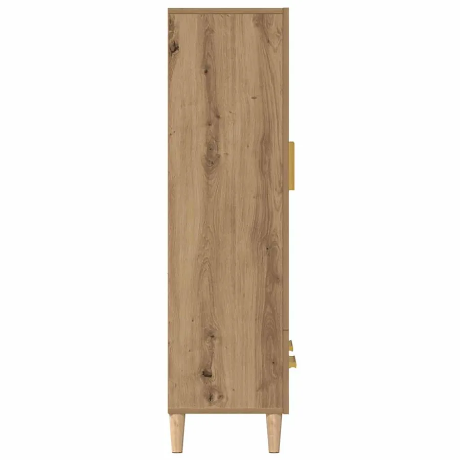 Buffet chêne artisanal 70x31x115 cm bois d'ingénierie - 5