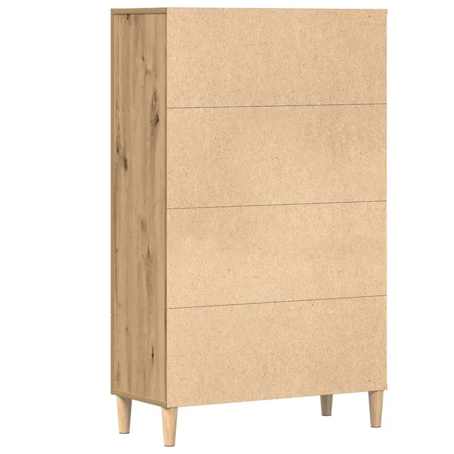 Buffet chêne artisanal 70x31x115 cm bois d'ingénierie - 6