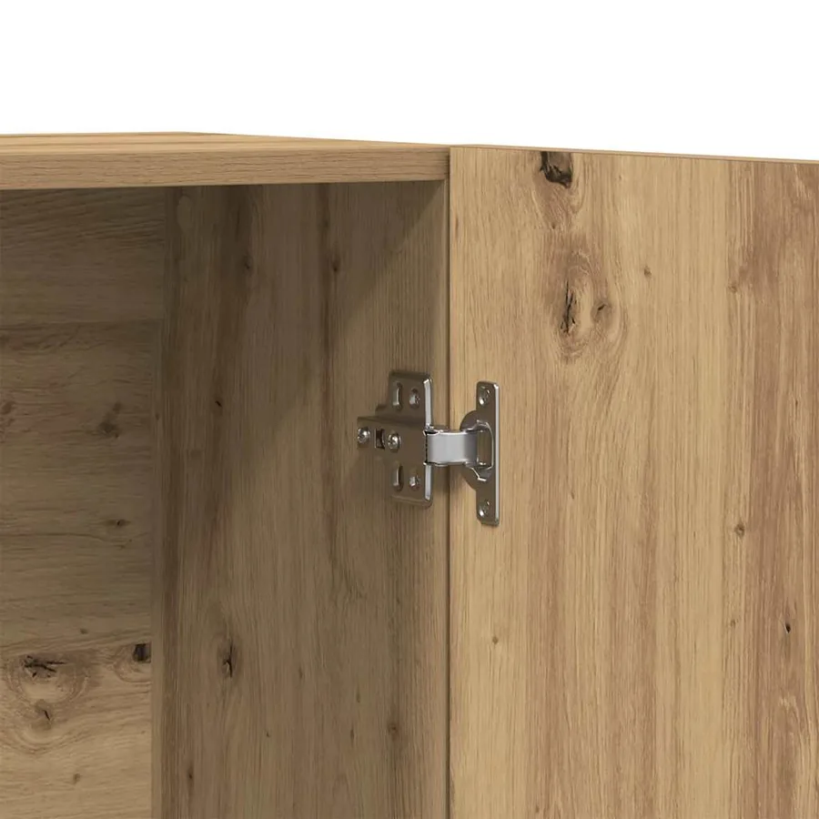 Buffet chêne artisanal 70x31x115 cm bois d'ingénierie - 7