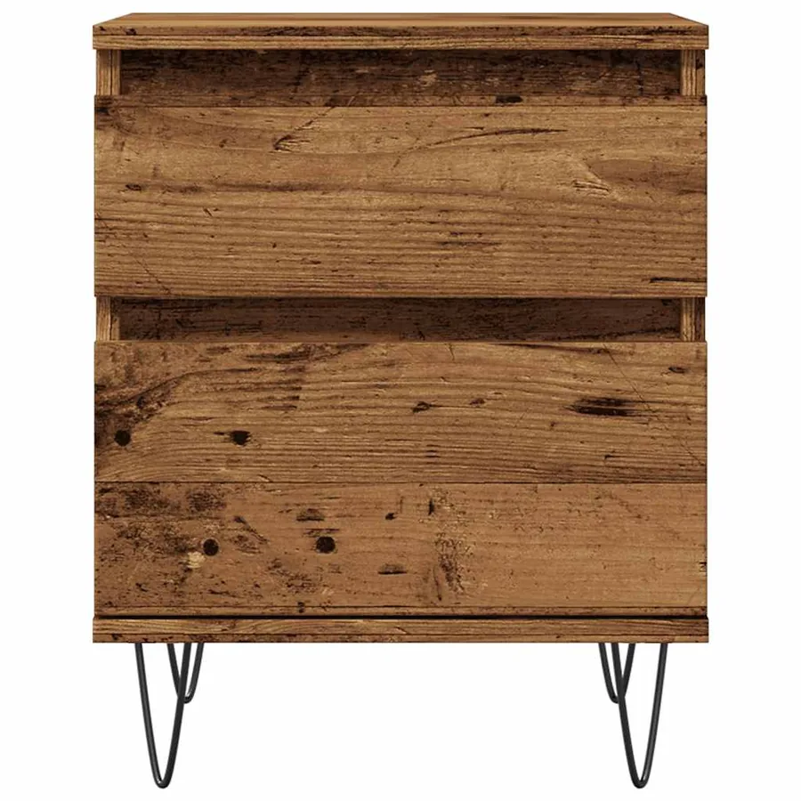 Table de chevet vieux bois 40x35x50 cm bois d’ingénierie - 5