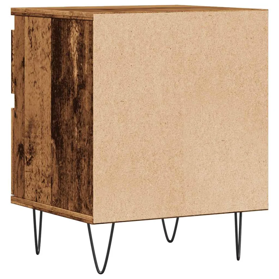 Table de chevet vieux bois 40x35x50 cm bois d’ingénierie - 6