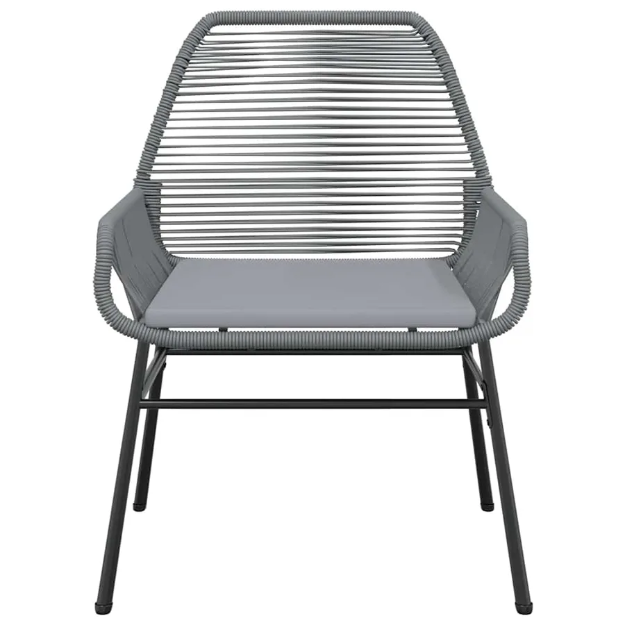 Ensemble à manger jardin coussins 9 pcs gris poly rotin verre - 6