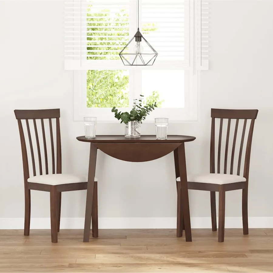 Chaises à manger coussins 2 pcs marron bois massif caoutchouc - 3