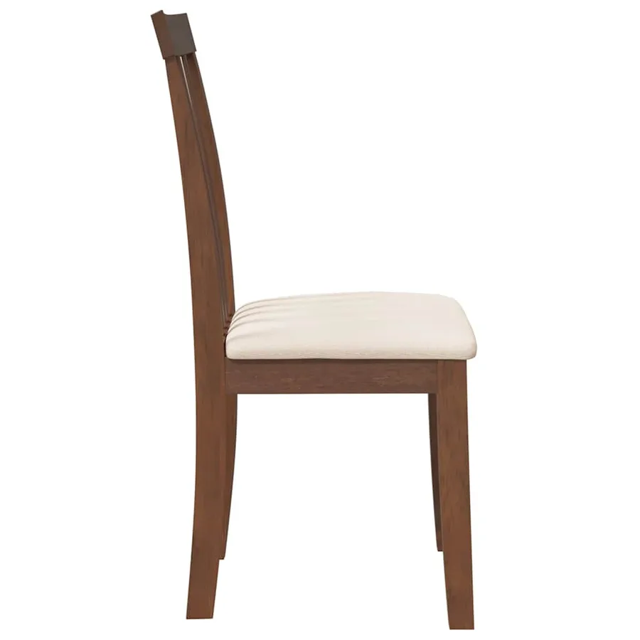 Chaises à manger coussins 2 pcs marron bois massif caoutchouc - 6