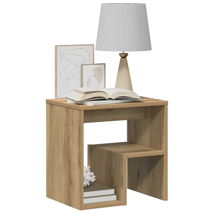 Tables de chevet 2 pcs chêne artisanal bois d'ingénierie - 3