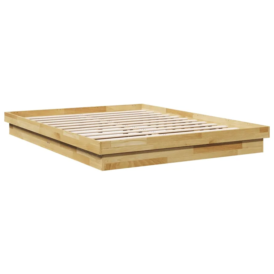 Cadre de lit sans matelas 150x200 cm bois massif de chêne - 3