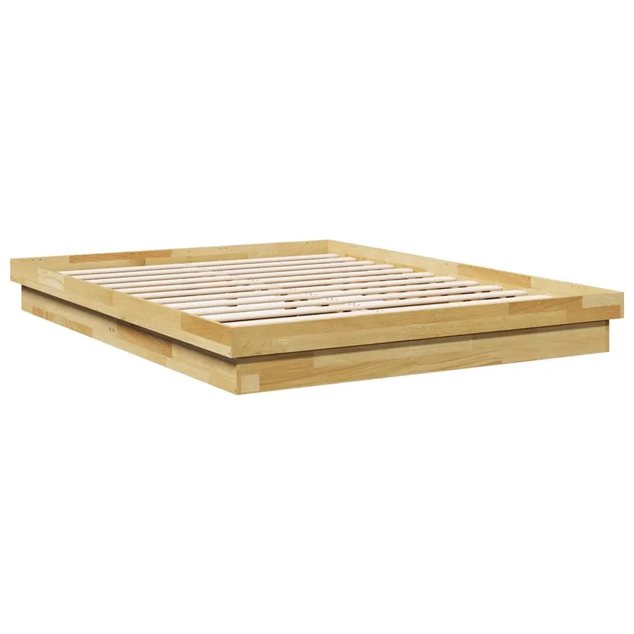 Cadre de lit sans matelas 150x200 cm bois massif de chêne - 8