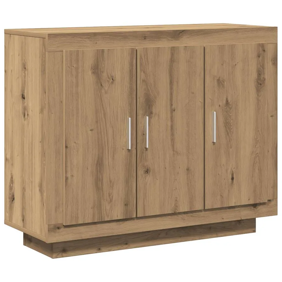 Buffet chêne artisanal 92x35x75 cm bois d'ingénierie - 2