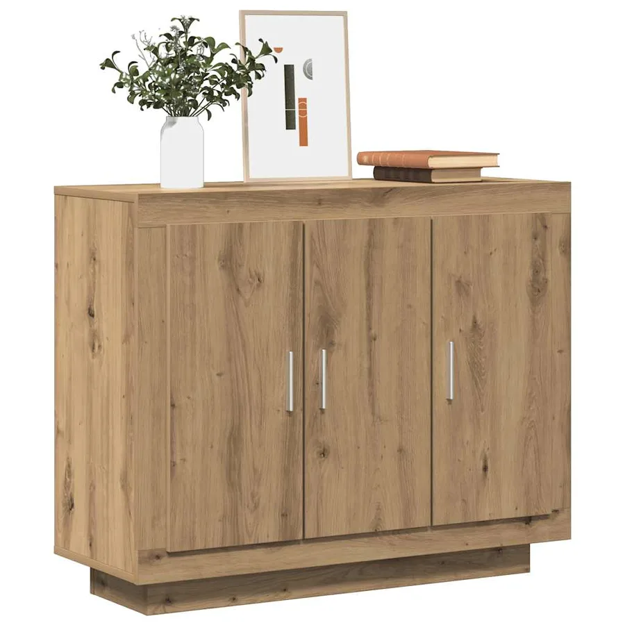 Buffet chêne artisanal 92x35x75 cm bois d'ingénierie - 3