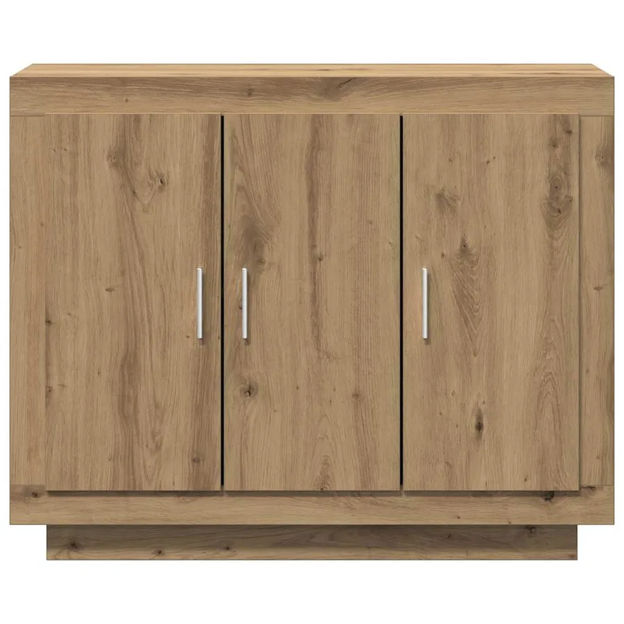 Buffet chêne artisanal 92x35x75 cm bois d'ingénierie - 5