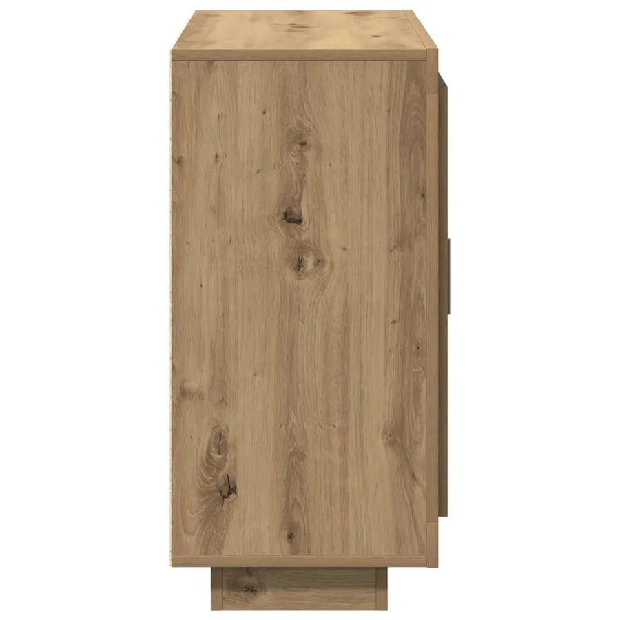 Buffet chêne artisanal 92x35x75 cm bois d'ingénierie - 6