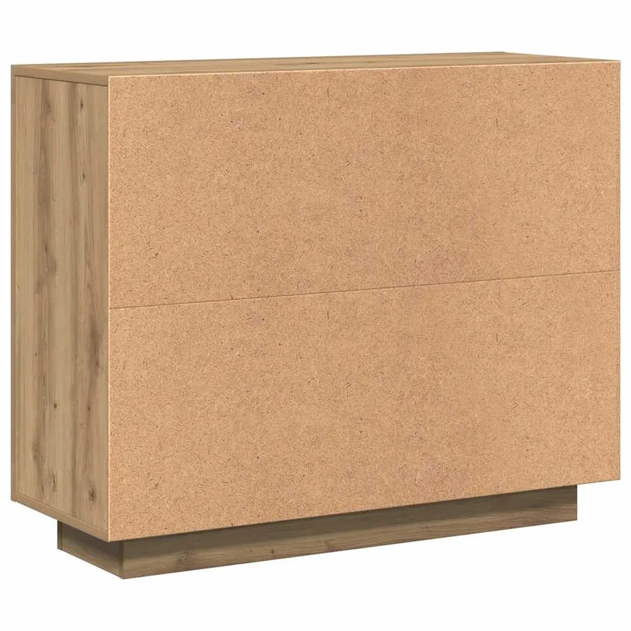 Buffet chêne artisanal 92x35x75 cm bois d'ingénierie - 7