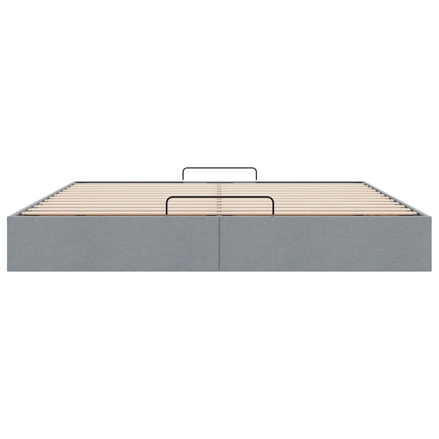 Cadre de lit ottoman sans matelas gris clair 160x200 cm tissu - 7
