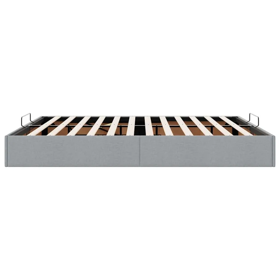 Cadre de lit ottoman sans matelas gris clair 160x200 cm tissu - 8