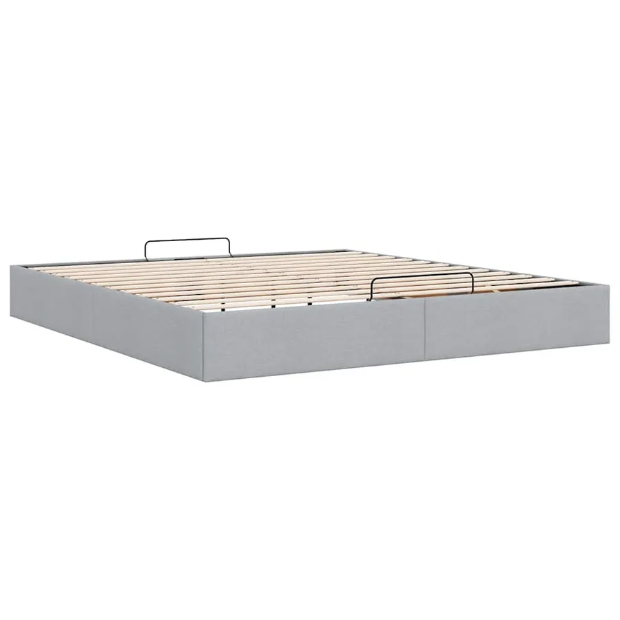 Cadre de lit ottoman sans matelas gris clair 160x200 cm tissu - 9
