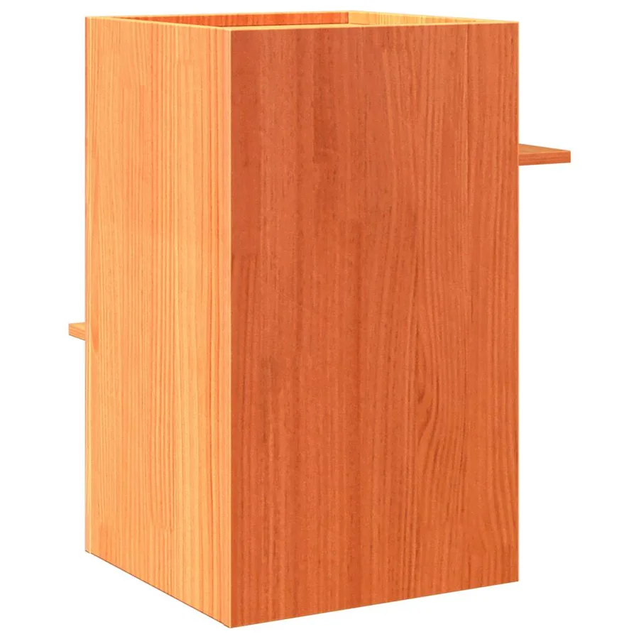 Maison pour chat cire marron 43x43x60 cm bois de pin massif - 5