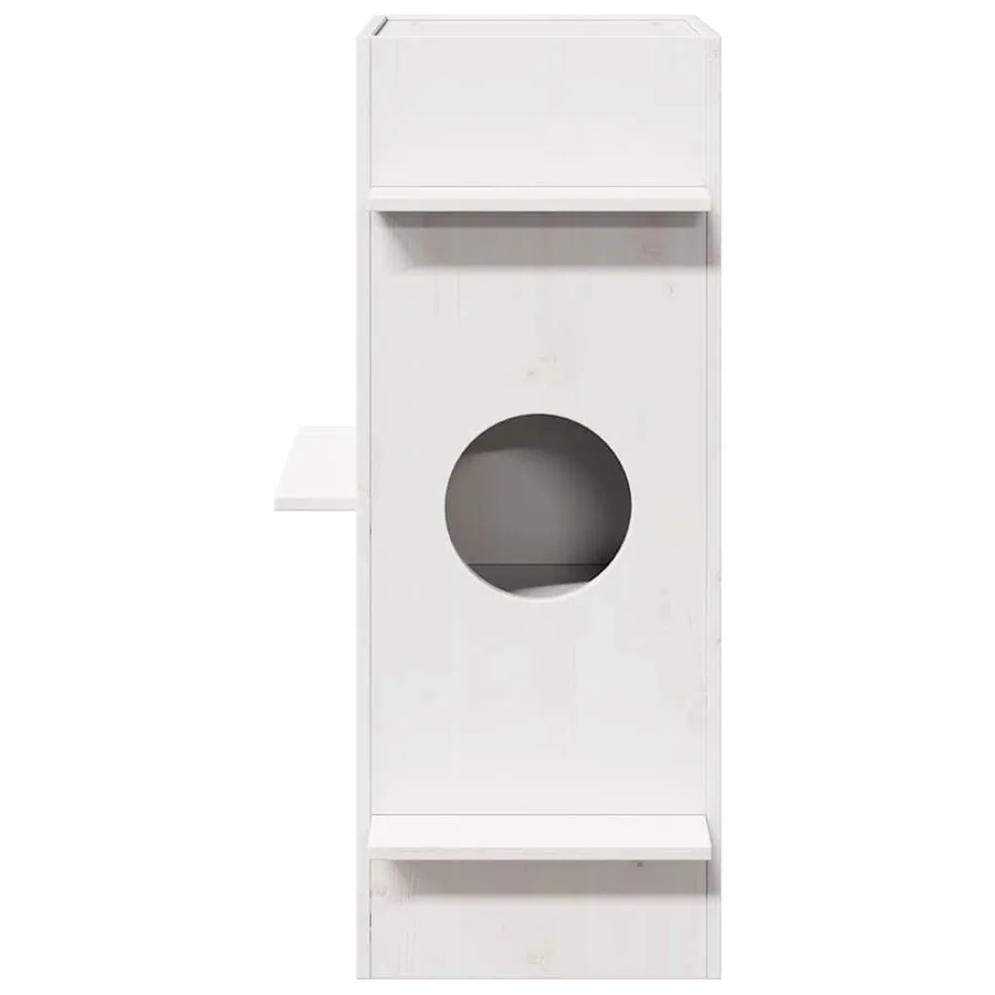 Maison pour chat blanc 43x43x90 cm bois de pin massif - 3