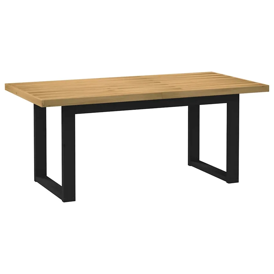 Table à manger NOAIN pieds en forme de U 180x90x75cm massif pin - 2