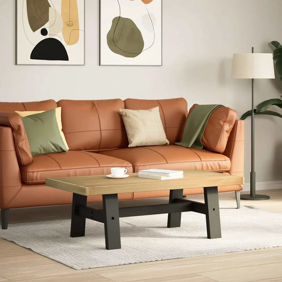Table basse NOAIN pieds en forme de A 120x60x40 cm massif pin - 2