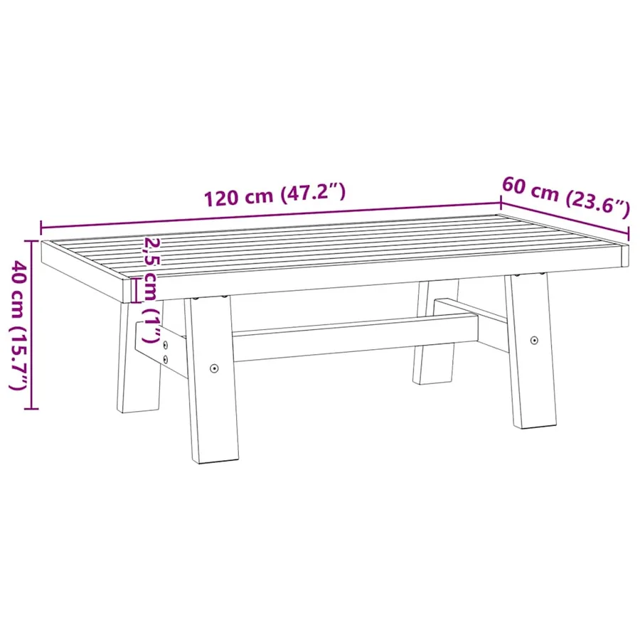 Table basse NOAIN pieds en forme de A 120x60x40 cm massif pin - 9