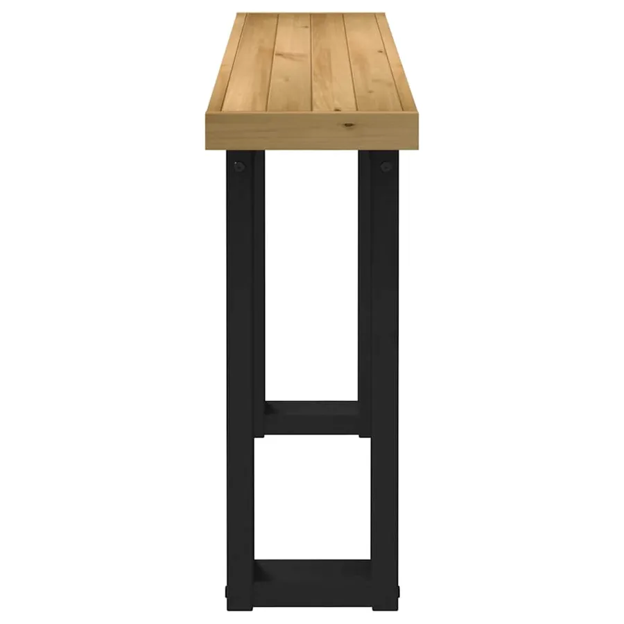 Table console NOAIN pieds en forme de U 120x30x75 cm massif pin - 4