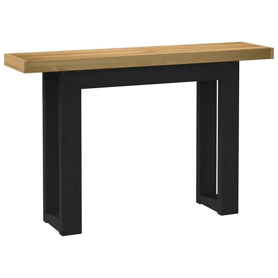 Table console NOAIN pieds en forme de U 120x30x75 cm massif pin - 5