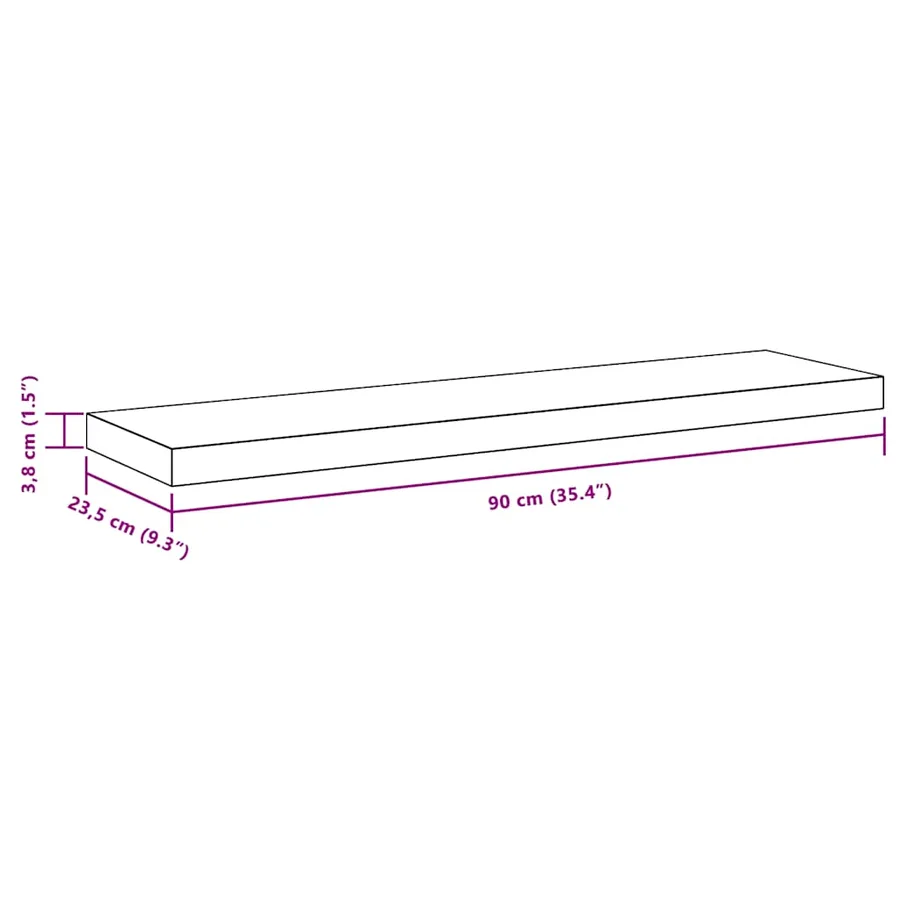 Étagères murales flottantes 2 pcs blanc 90x23,5x3,8 cm MDF - 15