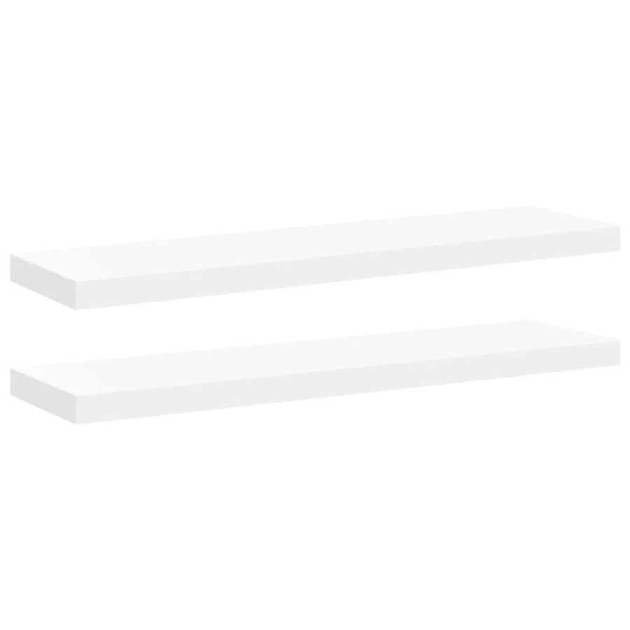Étagères murales flottantes 2 pcs blanc 90x23,5x3,8 cm MDF - 2
