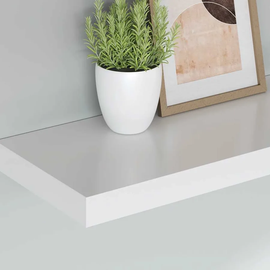 Étagères murales flottantes 2 pcs blanc 90x23,5x3,8 cm MDF - 4