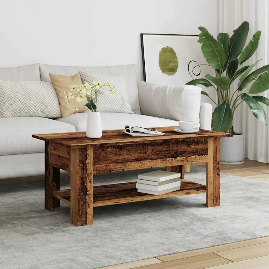 Table basse vieux bois 102x55x42 cm bois d'ingénierie - 3