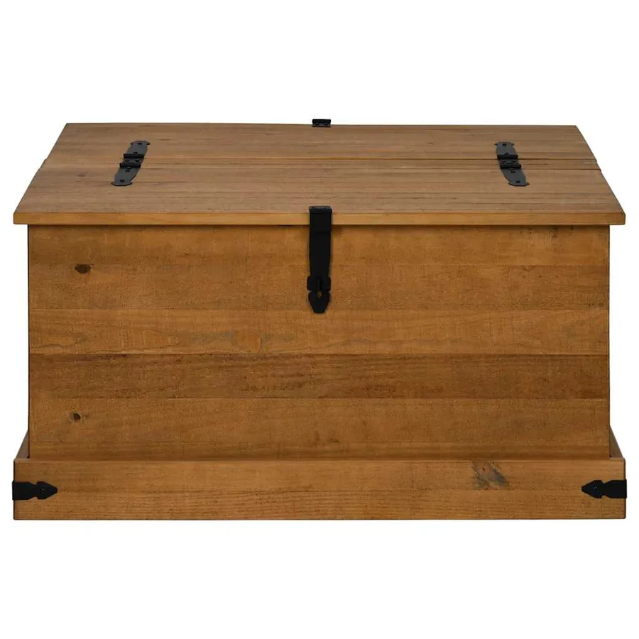 Coffre de rangement HALDEN 91x91x47 cm bois massif pin - 3
