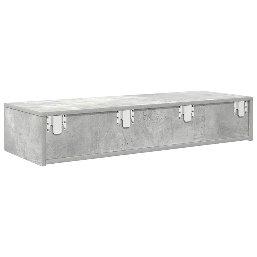 Étagère murale avec tiroirs gris béton bois d'ingénierie - 6