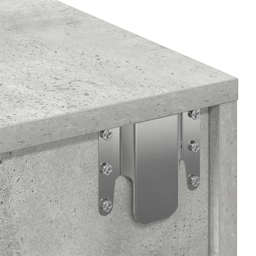 Étagère murale avec tiroirs gris béton bois d'ingénierie - 9