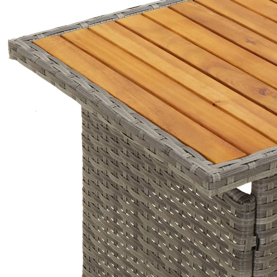 Salon de jardin 3 pcs avec coussins Gris Résine tressée - 12