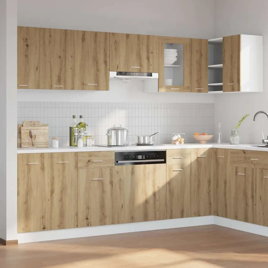Ensemble de 11 meubles de cuisine "Lyon" en chêne artisanal - 3