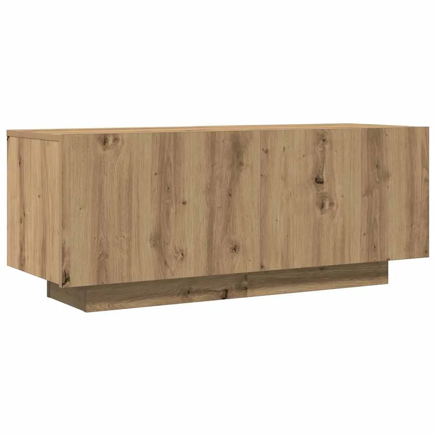 Meuble TV chêne artisanal 100x35x40 cm bois d'ingénierie - 2
