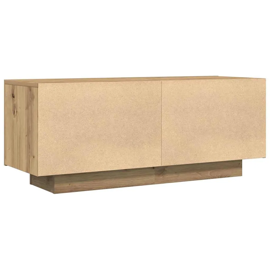 Meuble TV chêne artisanal 100x35x40 cm bois d'ingénierie - 5