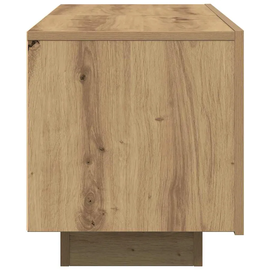 Meuble TV chêne artisanal 100x35x40 cm bois d'ingénierie - 6