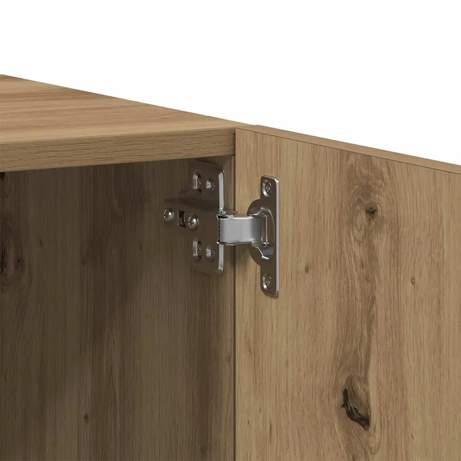 Meuble TV chêne artisanal 100x35x40 cm bois d'ingénierie - 7