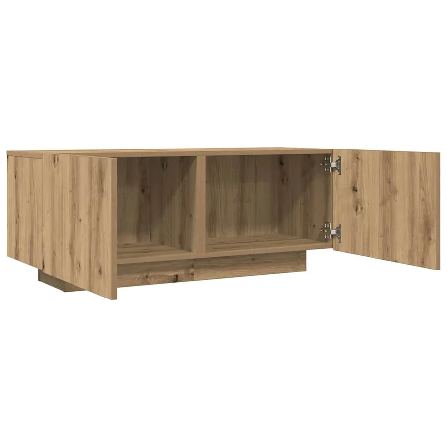 Meuble TV chêne artisanal 100x35x40 cm bois d'ingénierie - 9