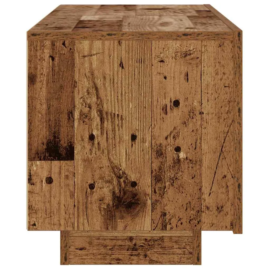 Table de chevet vieux bois 100x35x40 cm bois d'ingénierie - 5